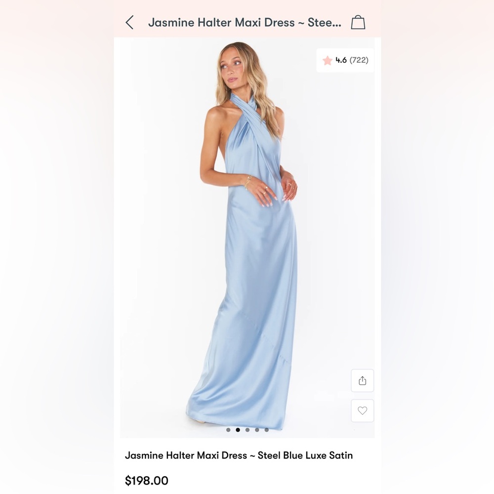 Show Me Your MuMu Steel Blue Jasmine Halter Maxi Dress